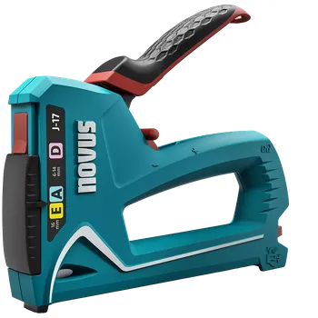 Sponkovačka K030-0474 Novus sponkovačka J-17, ABS plast, mechanická, typ sponek a hřebíků A, D, E