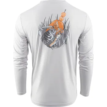 Rybářské oblečení Grundéns Triko Poppin South LS Tech Tee Glacier - M