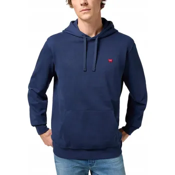 Pánská mikina WRANGLER velká mikina s kapucí klokanka navy bavlna SIGN OFF HOODIE 3XL