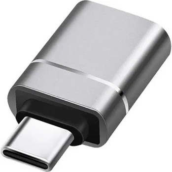 Datový kabel Přepojka / redukce USB-C samec na USB-A 3.0 samice - kovová - šedá