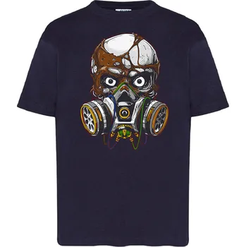 Chlapecké tričko detske-levne-bavlnene-tricko-potisk-tekno-plyn-maska Barva: Navy - tmavě modrá, Dětská bavlněná trička JHK: S