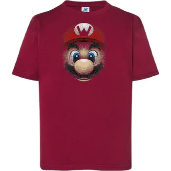 detske-levne-bavlnene-tricko-potisk-super-Mario Barva: Burgundy - vínová, Dětská bavlněná trička JHK: L