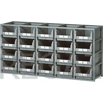 Dílenský regál Regálový rám včetně 20 zásobníků velikosti 4