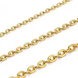 Řetízek z chirurgické oceli Reno 2 mm - 4mm Zlatý - Průměr ø 2 mm, Délka 55 cm