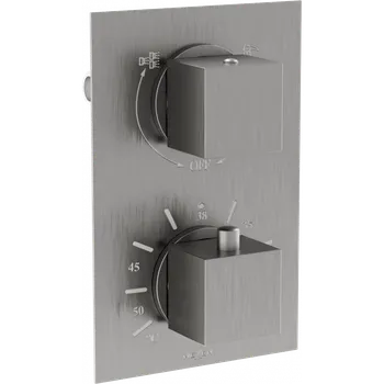 Vodovodní baterie Mexen Cube termostatická vanová a sprchová baterie s 2 výstupy, grafit - 77502-66 Vanovo-sprchové baterie