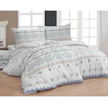 Povlečení Matějovský ASPEN, severský vzor, bílo-modré, flanel premium, 140x200cm + 70x90cm