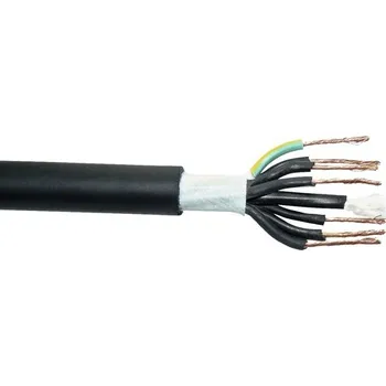 elektrický kabel Gumové vedení H05 RR-F 7x0,75 mm² černé, metrážové zboží