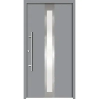 Vchodové dveře Hliníkovo-ocelové vchodové dveře pasivní Anthene 110 x 210 cm L šedé