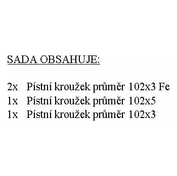 Píst motoru Sada pístních kroužků pr.102/4kr. | 5011-0096-7N; 5011-0099 | AGROAD