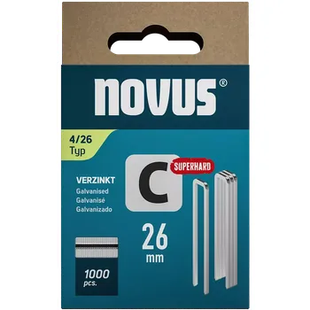 Spona do sešívačky K042-0804 Novus sponky s úzkým hřbetem, typ C, 4/26 mm, Super Hard, 1000 ks