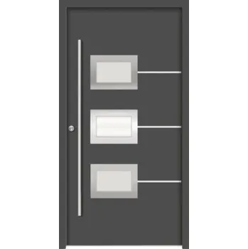 Vchodové dveře Hliníkovo-ocelové vchodové dveře pasivní Hera 100 x 210 cm L antracit