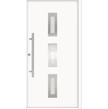 Vchodové dveře Hliníkovo-ocelové vchodové dveře pasivní Artemis 110 x 210 cm L bílé