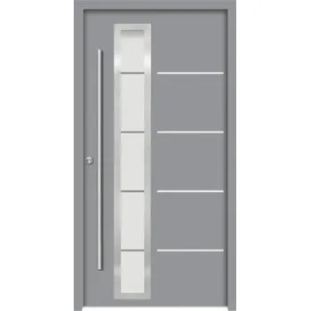Vchodové dveře Hliníkovo-ocelové vchodové dveře pasivní Demeter 110 x 210 cm L šedé