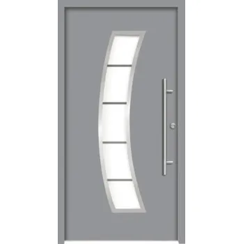 Vchodové dveře Hliníkovo-ocelové vchodové dveře pasivní Hermes 110 x 210 cm P šedé