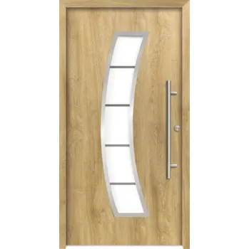 Vchodové dveře Hliníkovo-ocelové vchodové dveře pasivní Hermes 110 x 210 cm P dub přírodní