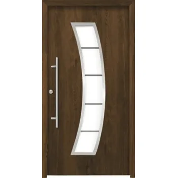 Vchodové dveře Hliníkovo-ocelové vchodové dveře pasivní Hermes 100 x 210 cm L ořech