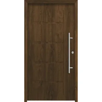 Vchodové dveře Hliníkovo-ocelové vchodové dveře pasivní Zeus 110 x 210 cm P ořech