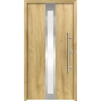 Vchodové dveře Hliníkovo-ocelové vchodové dveře pasivní Anthene 110 x 210 cm P dub přírodní