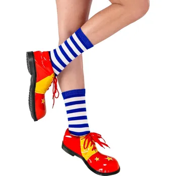 Klaunské pruhované ponožky, modrobílé - Univerzální velikost