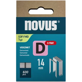 Spona do sešívačky K042-0793 Novus tenké, ploché drátové sponky typ D, 53 F/14 mm/ D-Point, 600 ks
