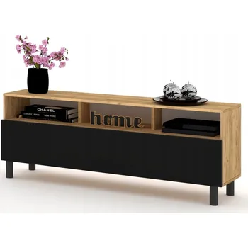 Komoda Stojící TV stolek PLAY HEELS Komoda Police Vitrína Craft Černá 120