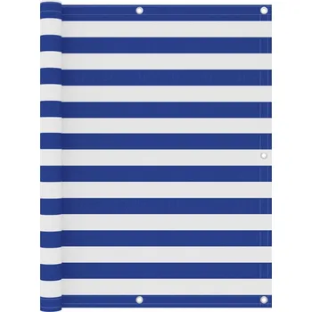 Stínicí technika zahrada-XL Balkónová zástěna bílomodrá 120 x 600 cm oxfordská látka 134923