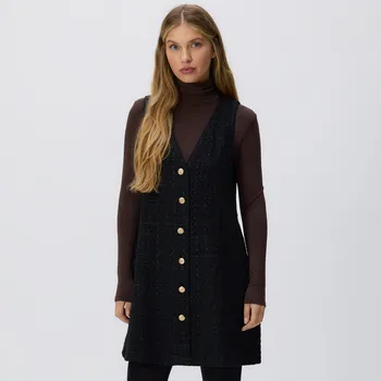 Dámské šaty Reserved - Tvídové mini šaty - černý - 101GP-99X - 101GP-99X-M