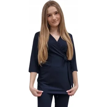 Dámské sako Zavinovací sako, tunika tmavě modrá basic premium 3/4 rukáv vel. XS