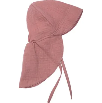 Kojenecká čepice MUFFIN MODE Kojenecká letní čepice s kšiltem z mušelínu Muslin Sun Hat GOTS, starorůžová Velikost: 44/48