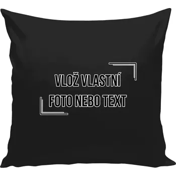 Polštář Polštář černý 40x40 cm s vlastním potiskem