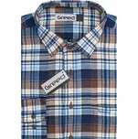 Pánská košile GREED flanelová, modro-béžová károvaná SDF393, dlouhý rukáv, vel. 40