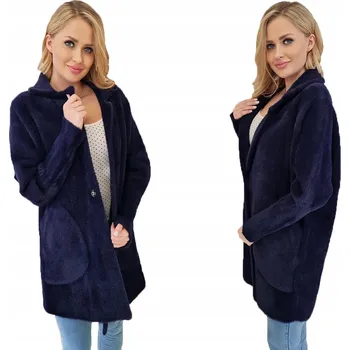 Dámský kabát Soprato dámský modrý kabát oversize bez kapuce 7108 přechodný kabát podzimní/zimní PREMIUM univerzální velikost