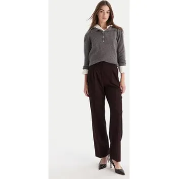 Dámské kalhoty Tommy Hilfiger Kalhoty z materiálu WW0WW48358 Bordó Relaxed Fit 38
