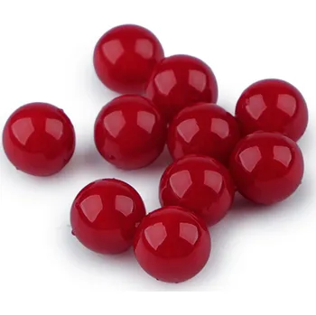 Dekorační kuličky / perly bez dírek k nalepení Ø8; 10 mm, malé, 28 (Ø10 mm) červená tmavá