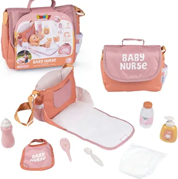 Panenka Smoby Baby Nurse Přebalovací taška pro Panenky Sada pro Malé Ošetřovatelky s doplňky
