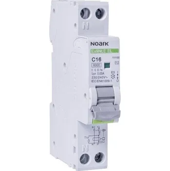 Proudový chránič 111162 Ex9NLE EL 1PN B16 30mA A Proudový chránič s nadproudovou ochranou 1M, 4+1 zdarma, Noark