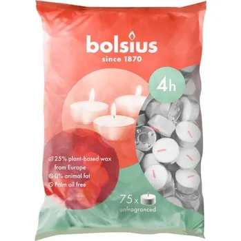 Svíčka bolsius Čajové svíčky bílé 75 ks