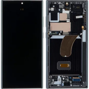 LCD display + dotyková deska + přední kryt pro Samsung Galaxy S23 Ultra S918B, phantom black + DOPRAVA ZDARMA