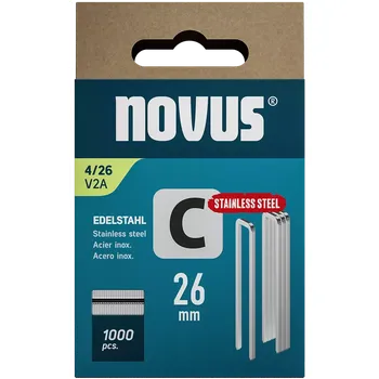 Spona do sešívačky K042-0805 Novus sponky s úzkým hřbetem, typ C, 4/26 mm, nerezová ocel, 1000 ks