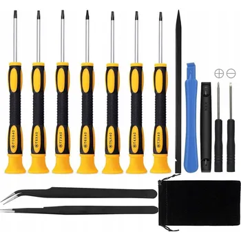 Šroubovák SADA ŠROUBOVÁKŮ TORX 15v1 T3 T4 T5 T6 T8 T10 + ESD PINZETA PRO OPRAVY
