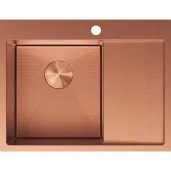 Granitový dřez Mexen Exar ocelový dřez s 1 komorou s odkapávačem, levý 620 x 480 mm, měď HC - 6431621005L-65HC Ocelové dřezy