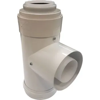 Kouřovod Cox T-kus revizní koaxiální PPs/Al DN 80/125