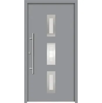 Vchodové dveře Hliníkovo-ocelové vchodové dveře bezpečnostní Artemis RC2 110 x 210 cm L šedé
