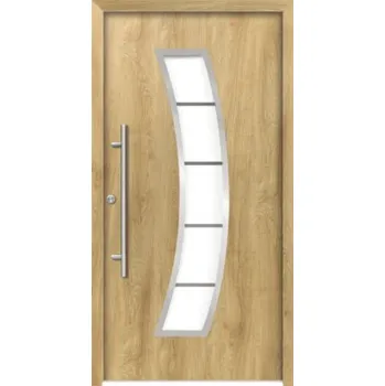 Vchodové dveře Hliníkovo-ocelové vchodové dveře pasivní Hermes 110 x 210 cm L dub přírodní