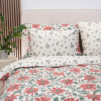 Bavlněné povlečení 140x200 cm vánoční cesmína