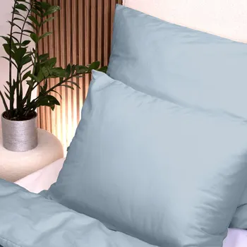 Povlak na polštář bavlněný satén 50x70 cm šedomodrý
