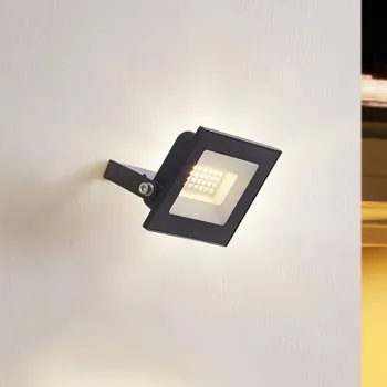 Lampička Venkovní reflektor Prios LED Maikel, 20 W, kov, sada 2 kusů - Reflektor - délka 10,8 cm, výška 8,8 cm černá, bílá LED 20 W celkem