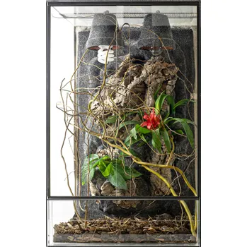 Terárium Skleněné terárium 40x40x60 s 3D pozadím
