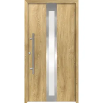 Vchodové dveře Hliníkovo-ocelové vchodové dveře bezpečnostní Anthene RC2 110 x 210 cm L dub přírodní