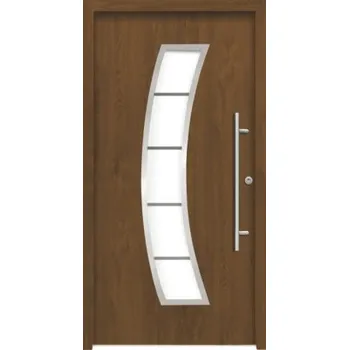 Vchodové dveře Hliníkovo-ocelové vchodové dveře bezpečnostní Hermes RC2 100 x 210 cm P zlatý dub